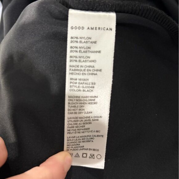 Good American Black Compression Catsuit Women’s Size M Long Sleeve Zip NWOT - Picture 5 of 6